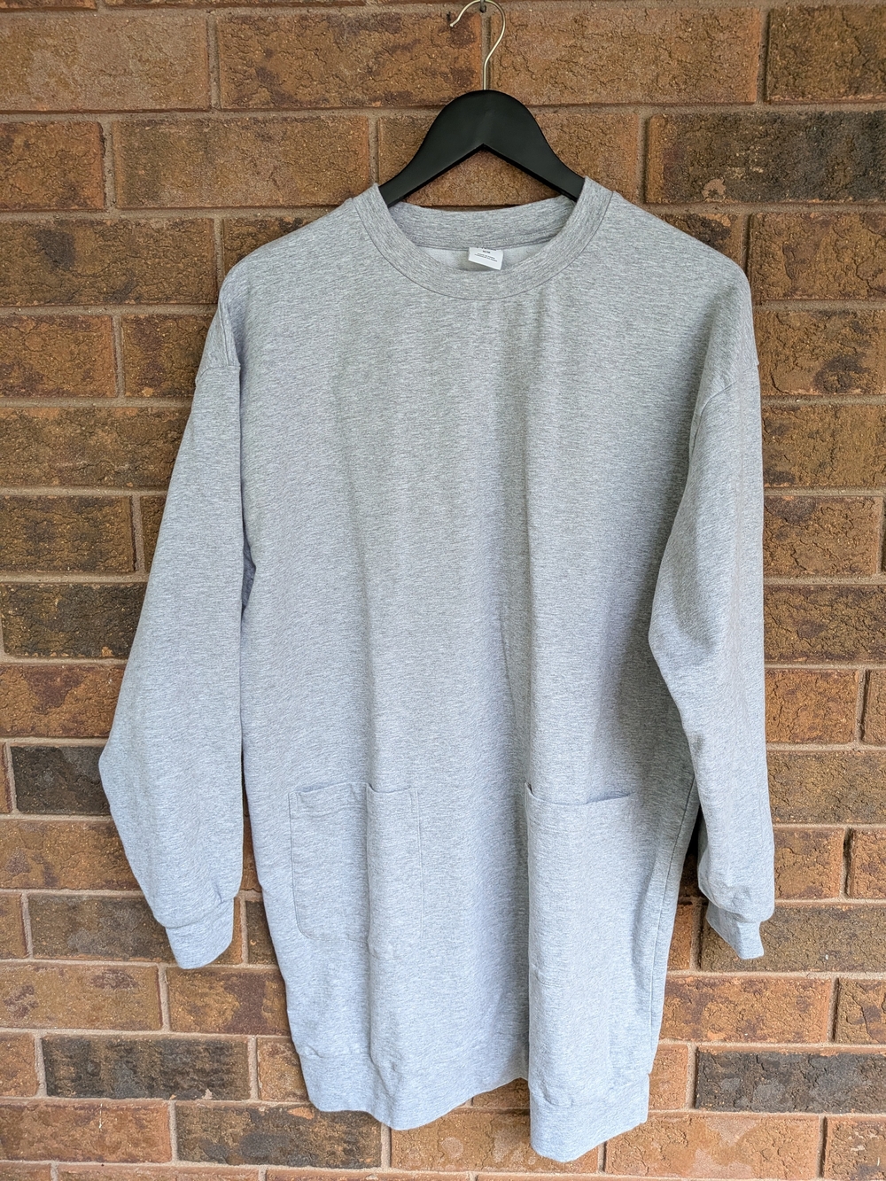 Smash + Tess Light Gray Crewneck Pocket Sweater, medium